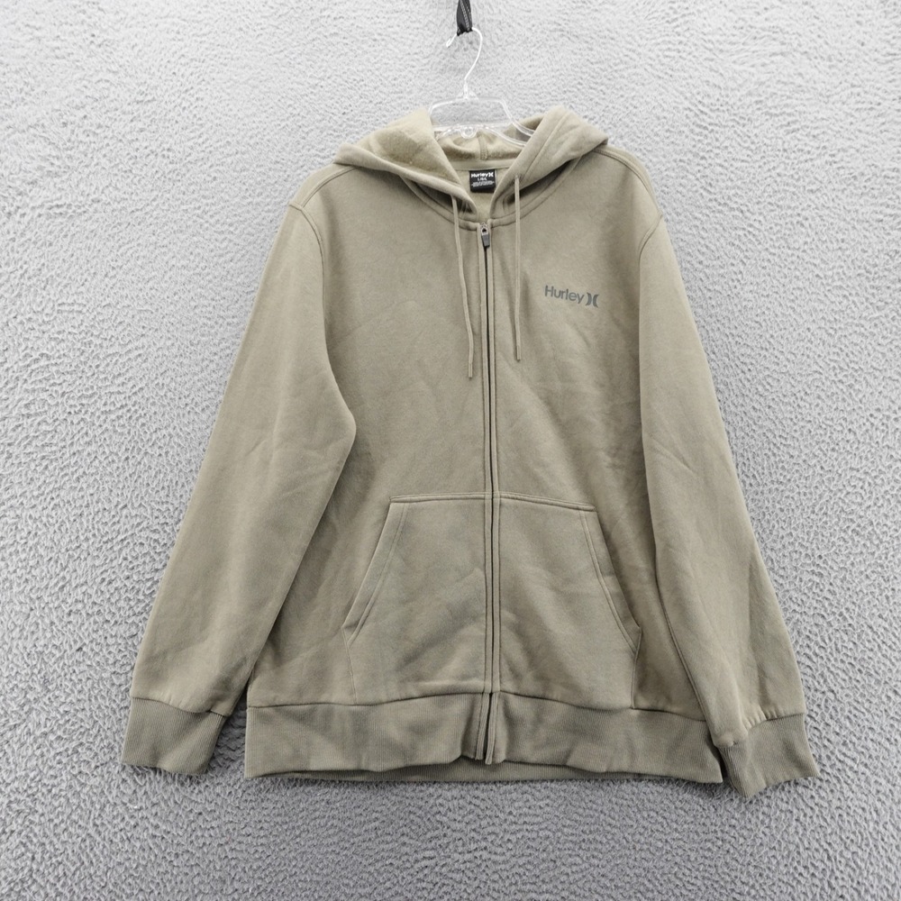 Hurley Mens Full Zip One and Only Hoodie Sweatshirt Green Large‎ NEW